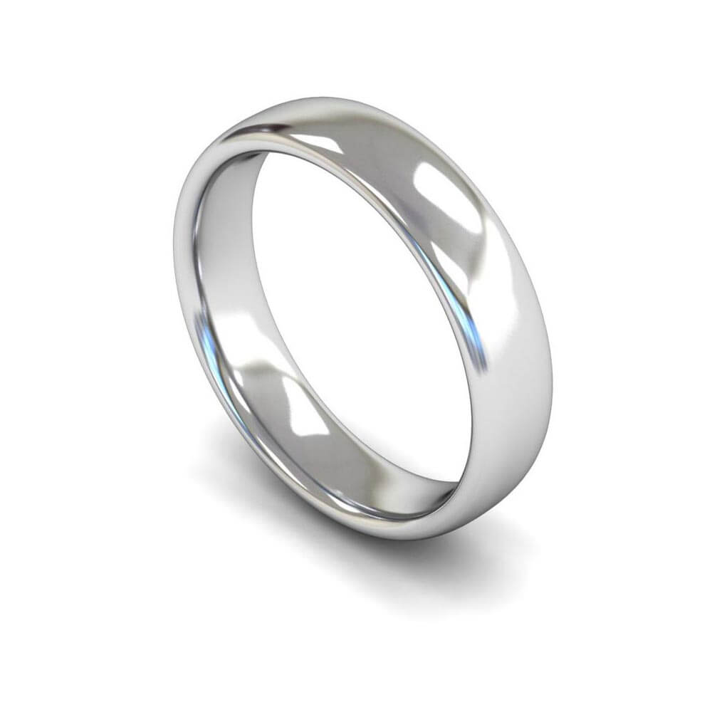 Sterling-Silver-5mm-Wide-Medium-Weight-Slight-Court-Profile-Mens-Wedding-Ring-WBM5S